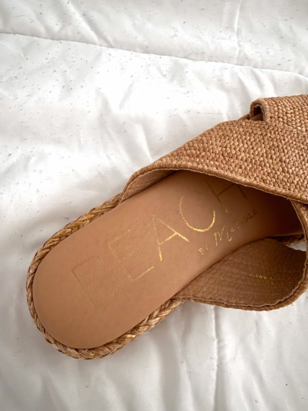 Beach by Matisse Women’s Tan Woven Platform Slide Sandals - Picture 3 of 4